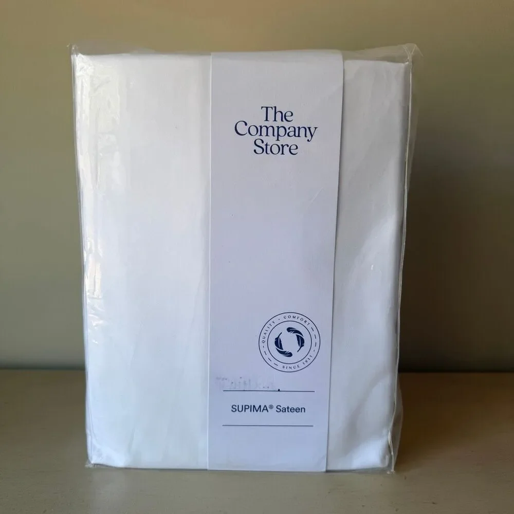 Company Store Legends Hotel Cotton Wrinkle-Free White Sateen Twin XL Sheet Set